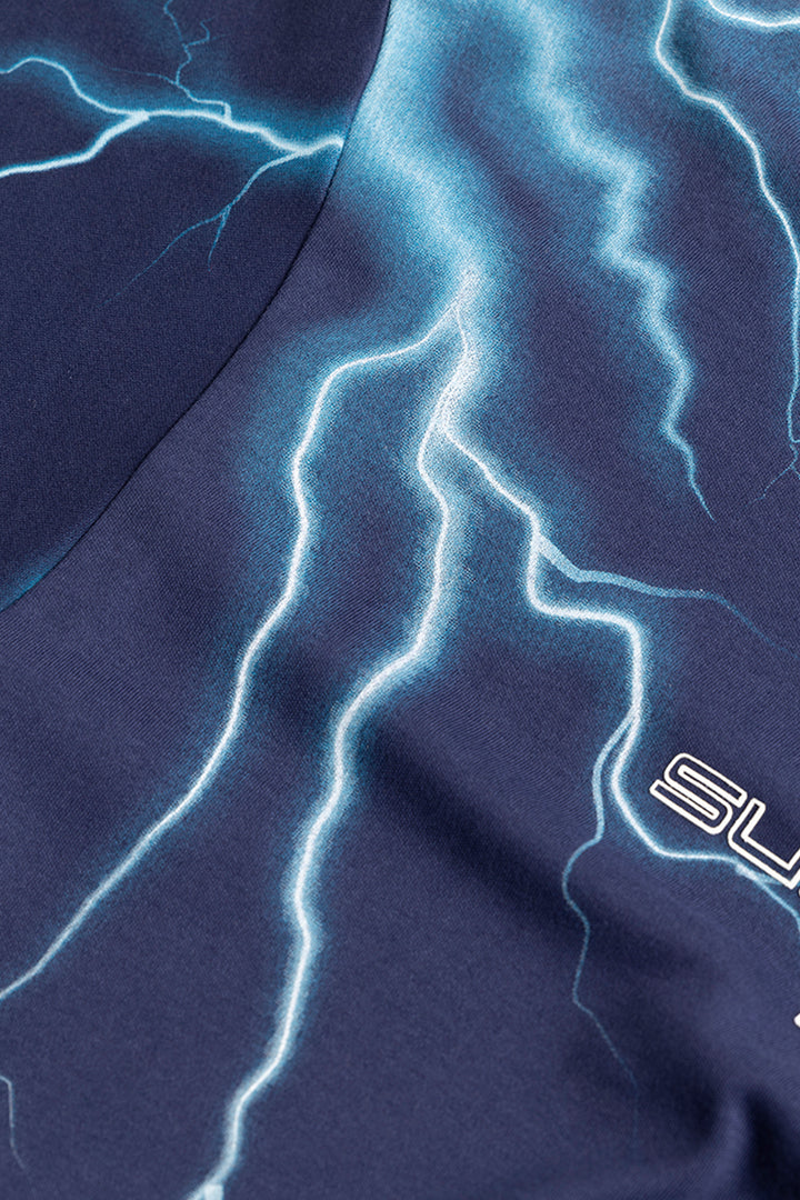 Supercharged Energy Blue Oversized T-Shirt