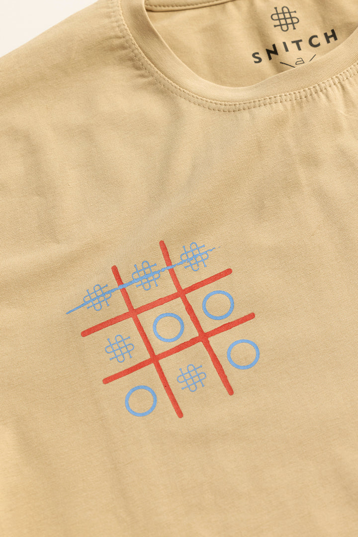 Tic Tac Toe Cream T-Shirt