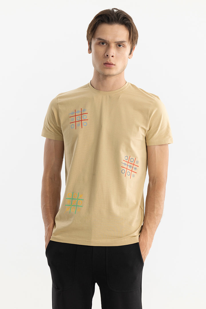 Tic Tac Toe Cream T-Shirt