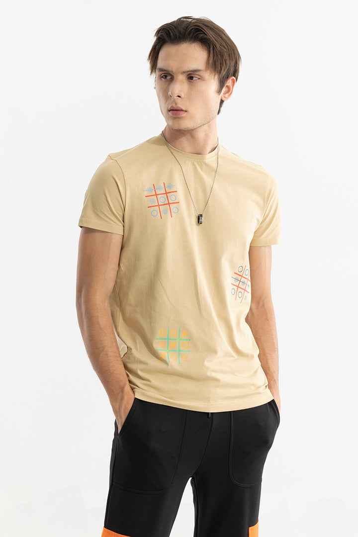 Tic Tac Toe Cream T-Shirt