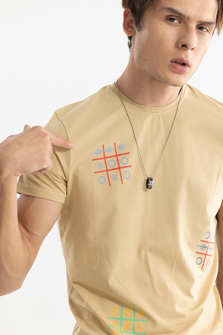 Tic Tac Toe Cream T-Shirt