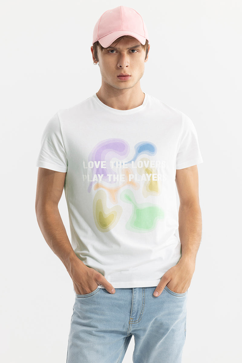 Love The Lovers Play The Players White T-Shirt