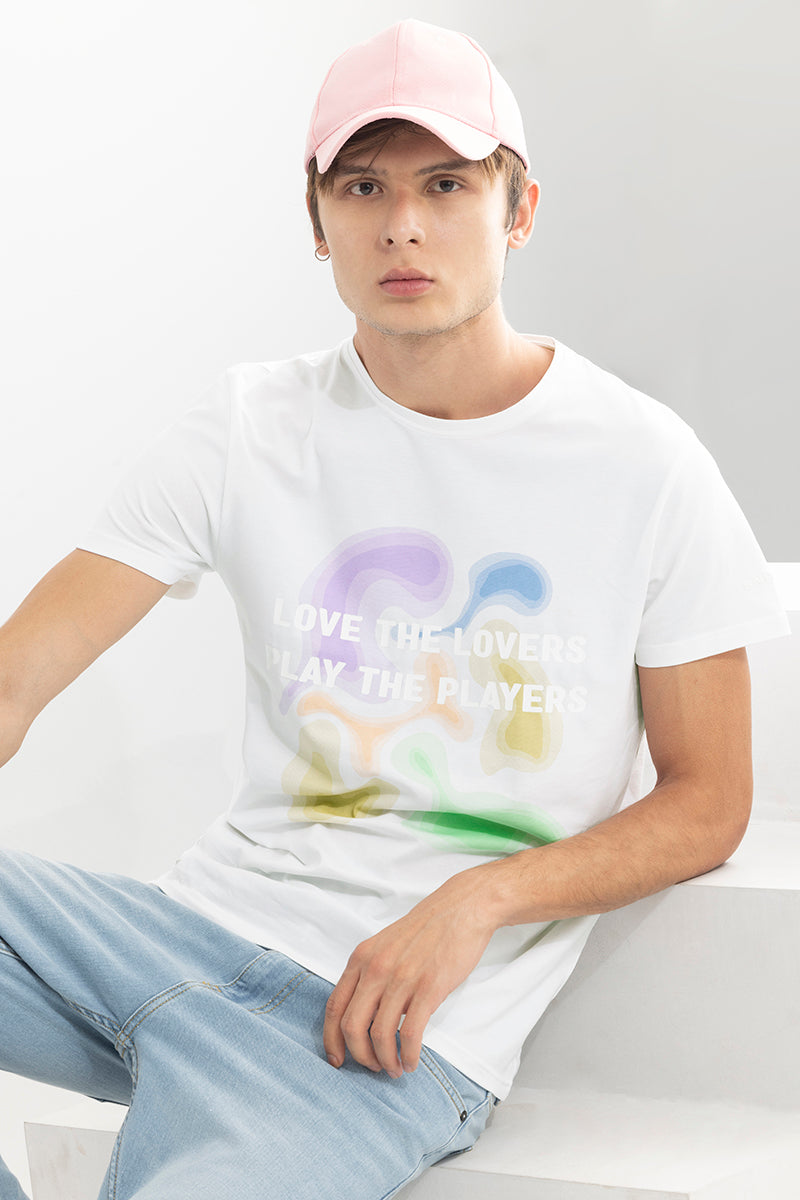 Love The Lovers Play The Players White T-Shirt