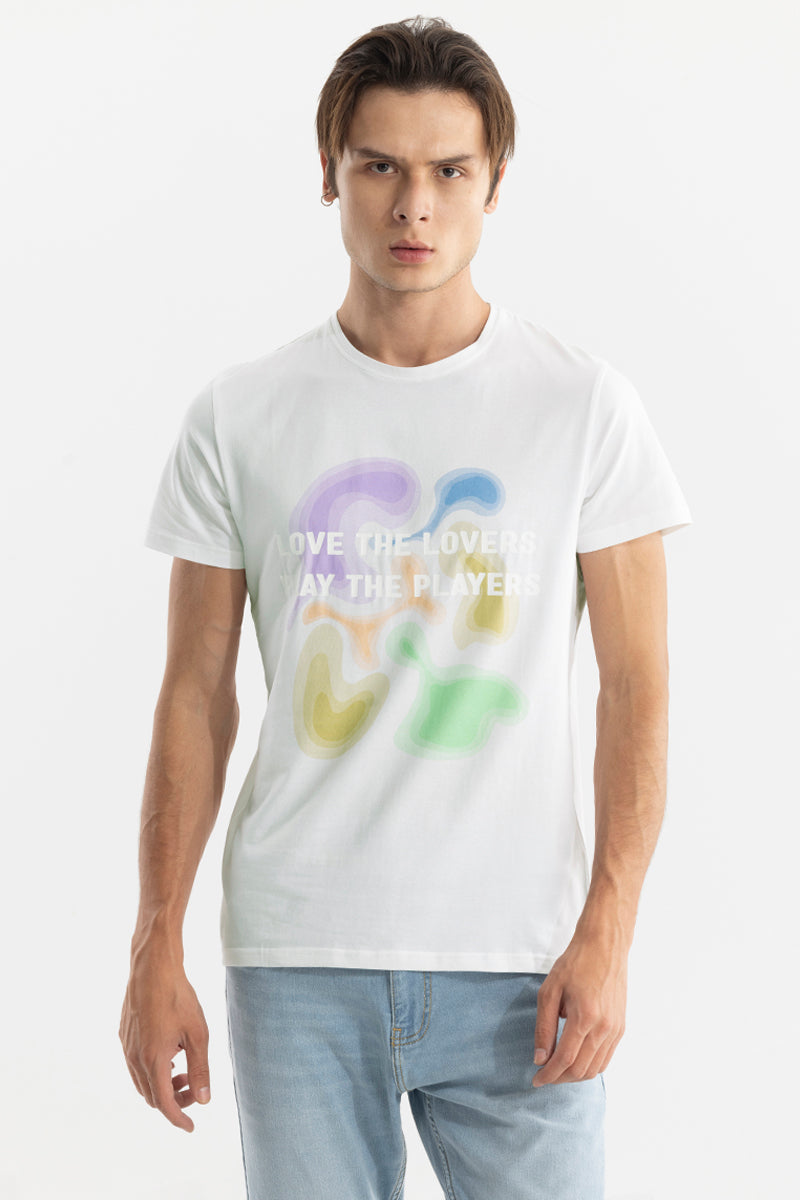 Love The Lovers Play The Players White T-Shirt