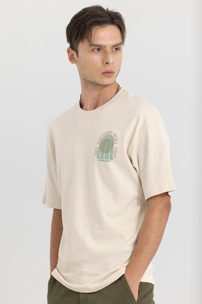 Get Elevated Cream Oversized T-Shirt