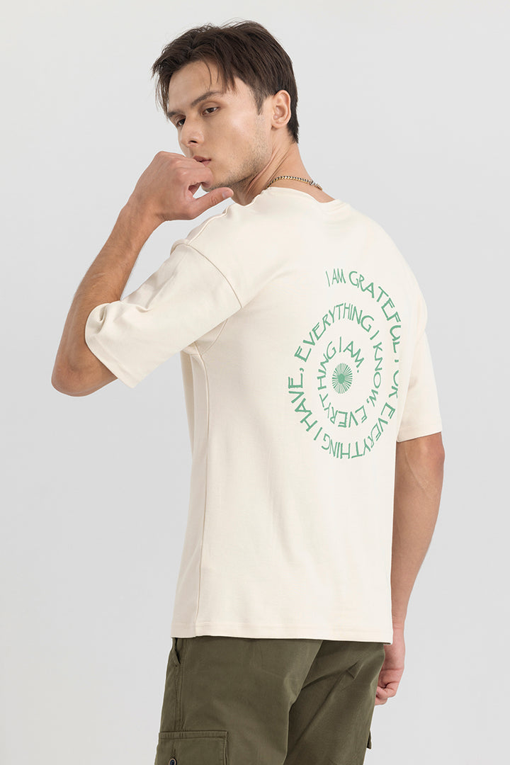 Get Elevated Cream Oversized T-Shirt