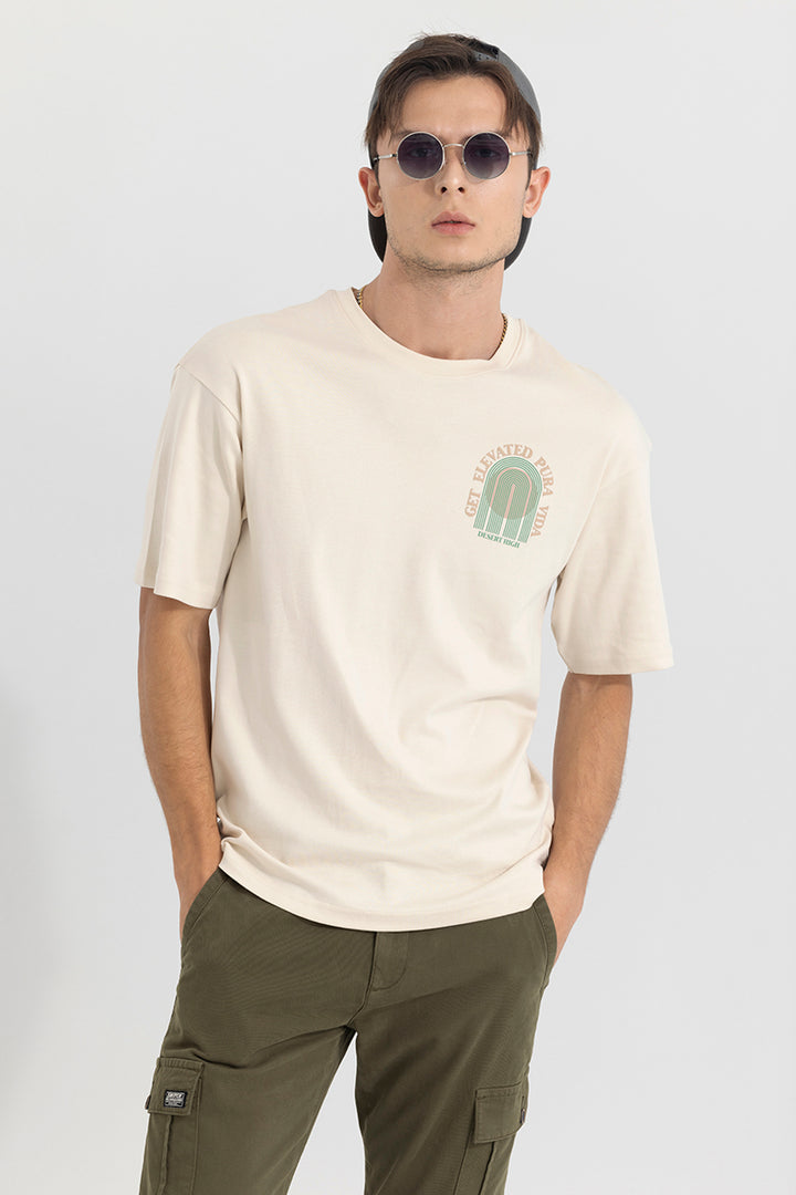 Get Elevated Cream Oversized T-Shirt