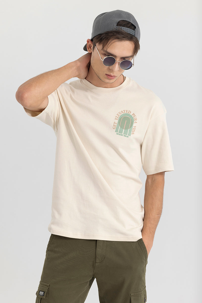 Get Elevated Cream Oversized T-Shirt