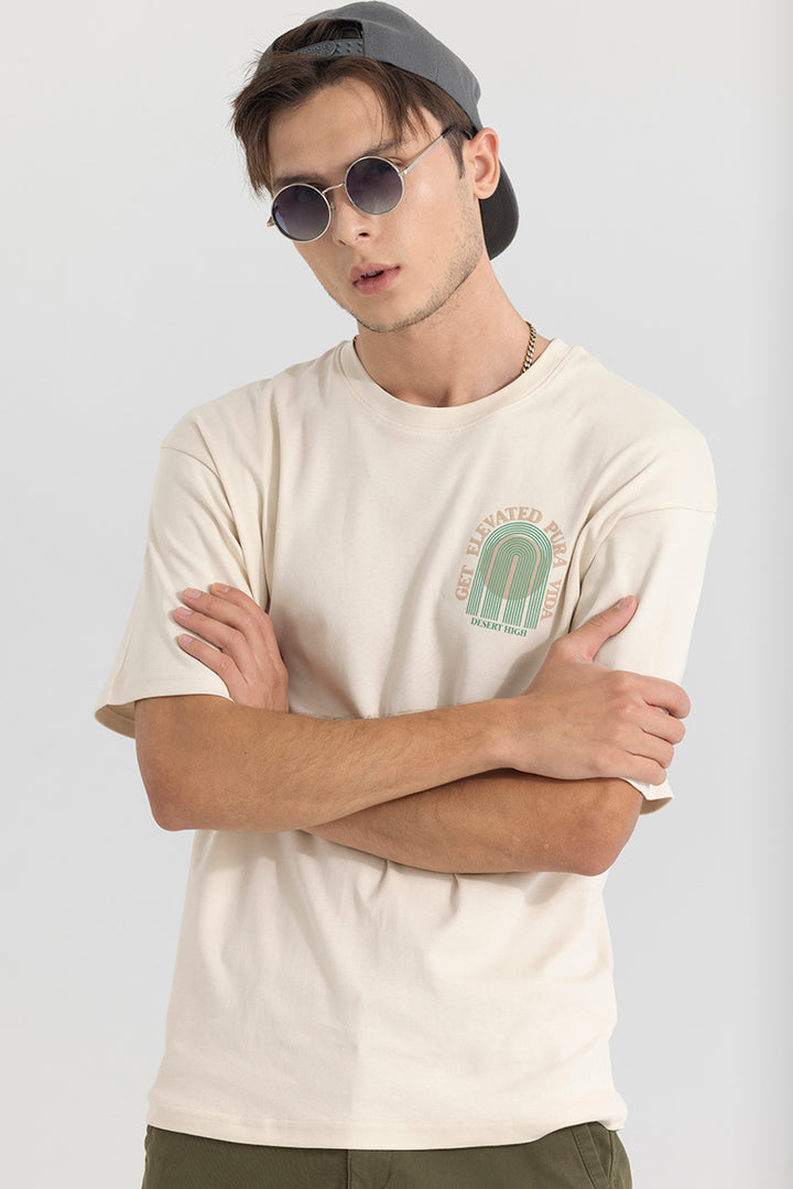 Get Elevated Cream Oversized T-Shirt