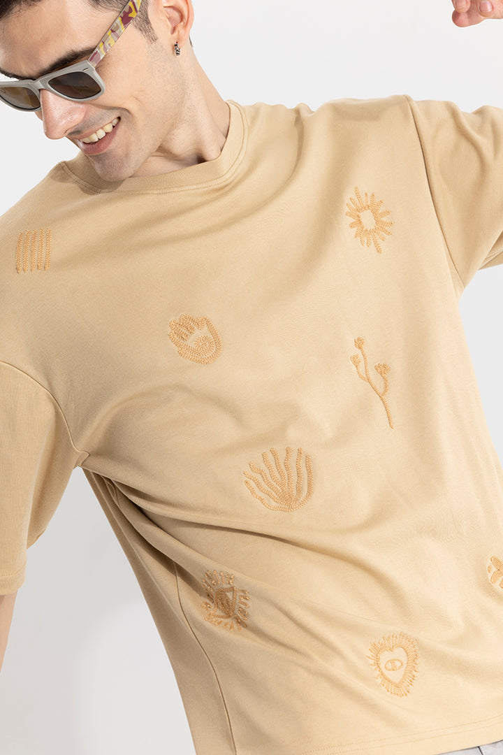 Desert Vibe Beige Oversized T-Shirt