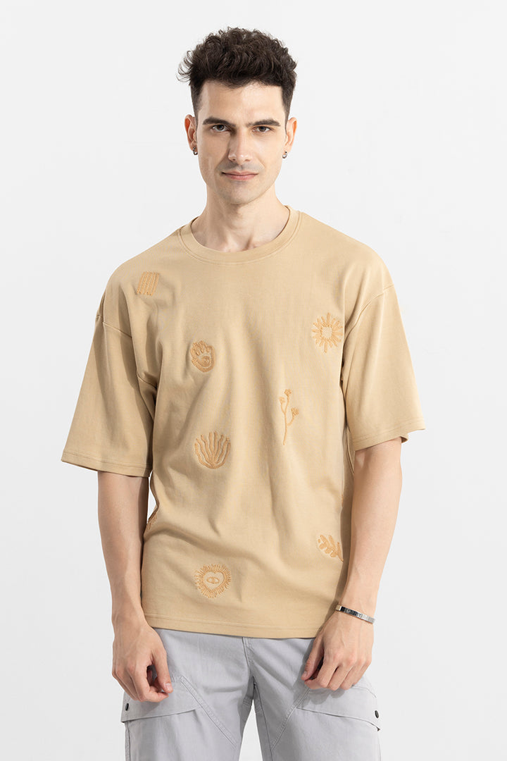 Desert Vibe Beige Oversized T-Shirt