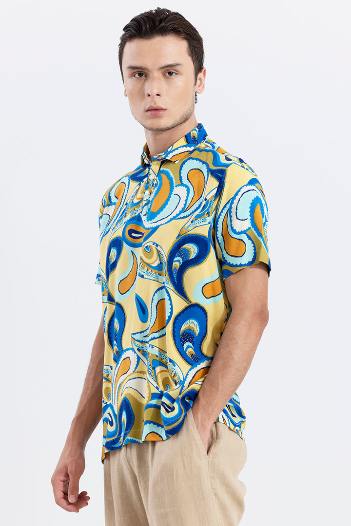 Hypnos Paisley Yellow Polo T-Shirt