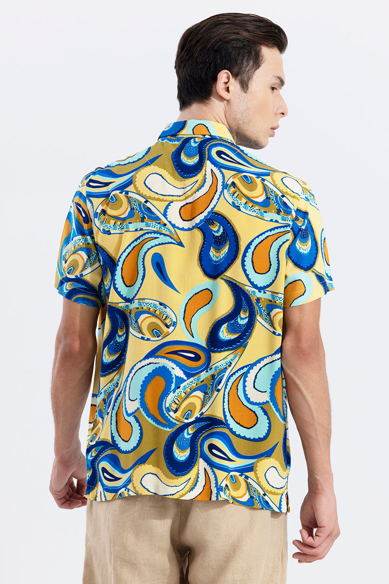 Hypnos Paisley Yellow Polo T-Shirt