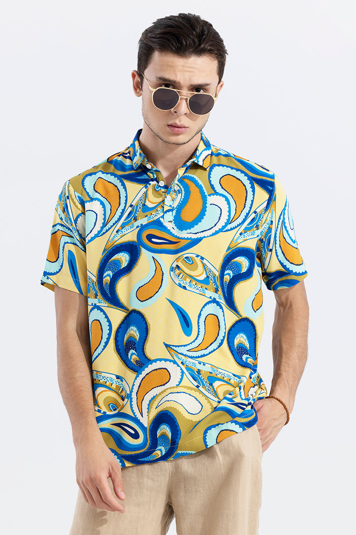 Hypnos Paisley Yellow Polo T-Shirt