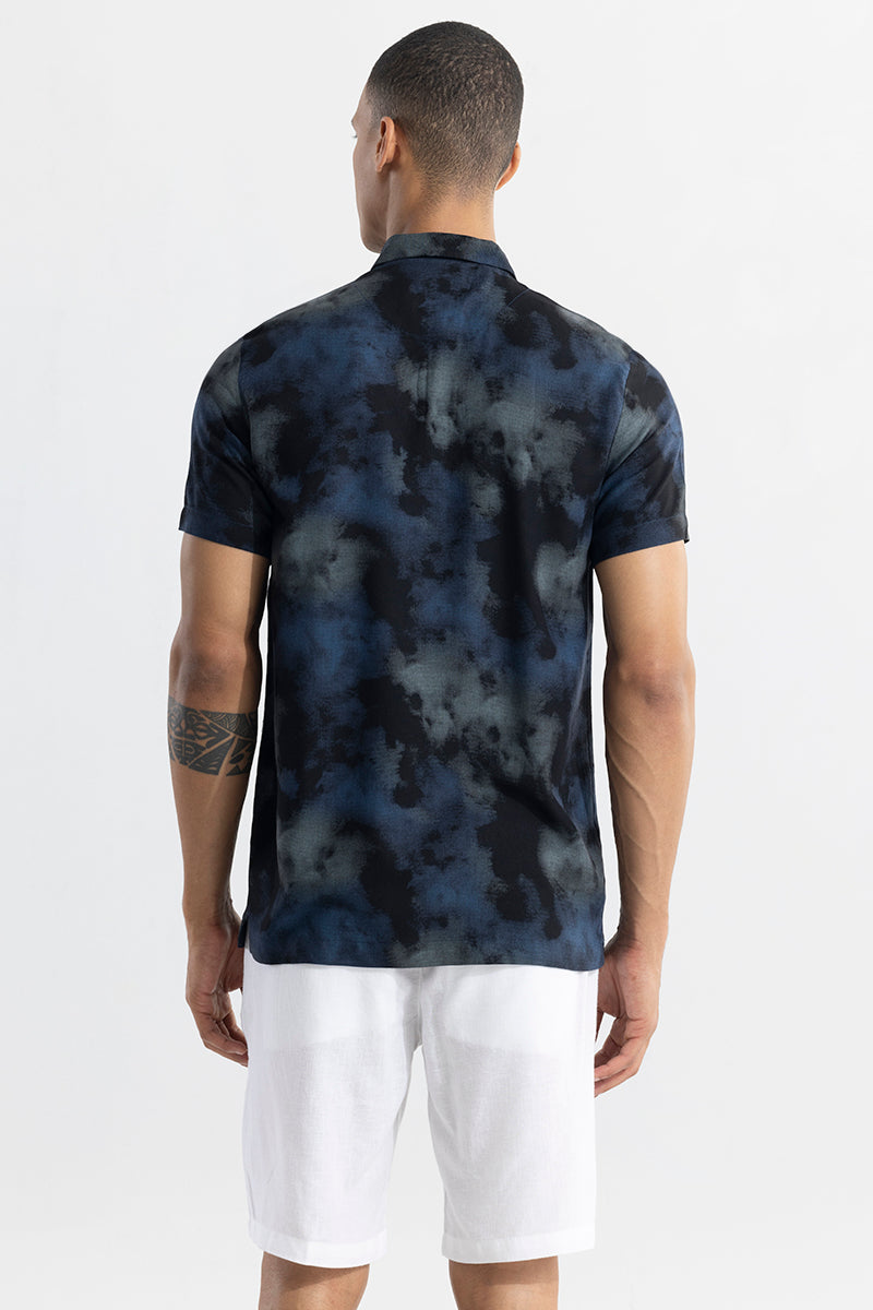 Tidal Dye Blue Polo T-Shirt