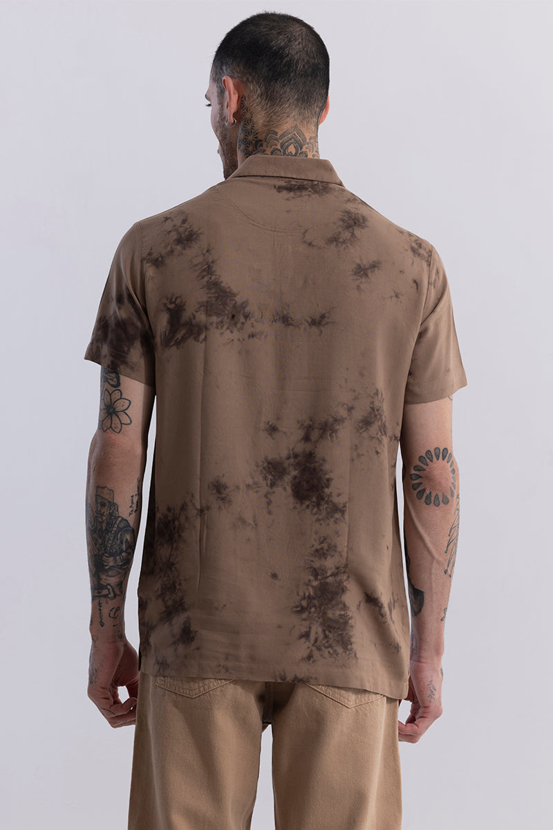 Tidal Dye Brown Polo T-Shirt