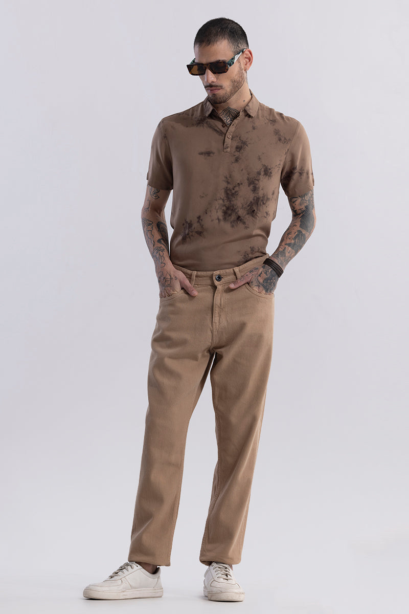 Tidal Dye Brown Polo T-Shirt