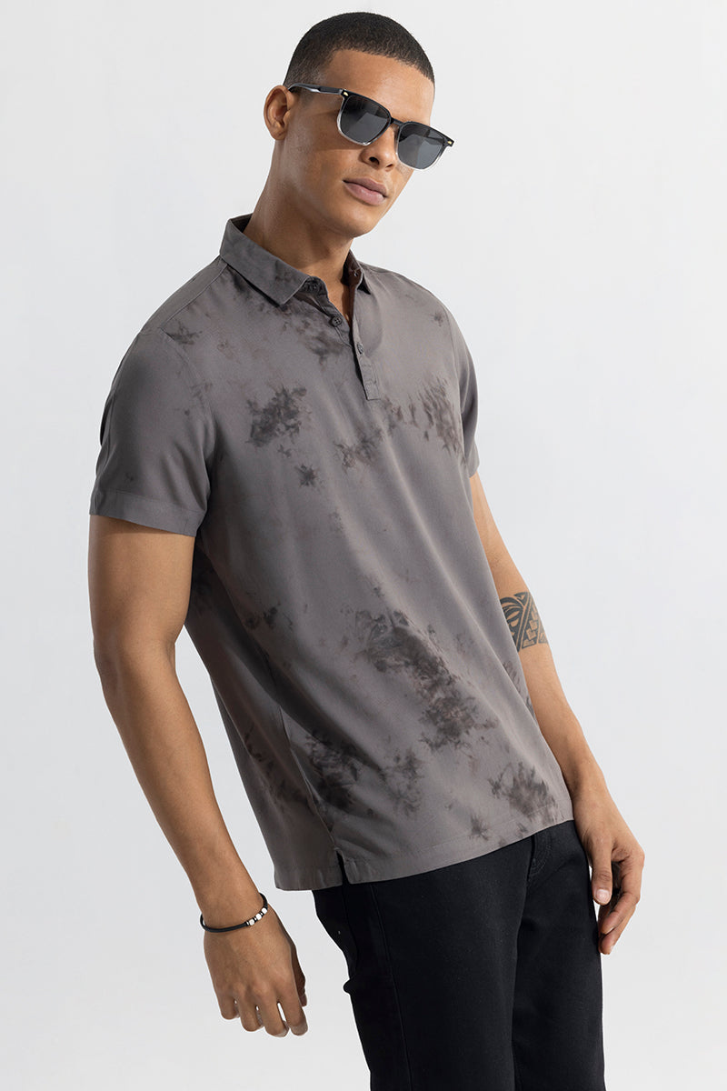 Tidal Dye Iron Grey Polo T-Shirt