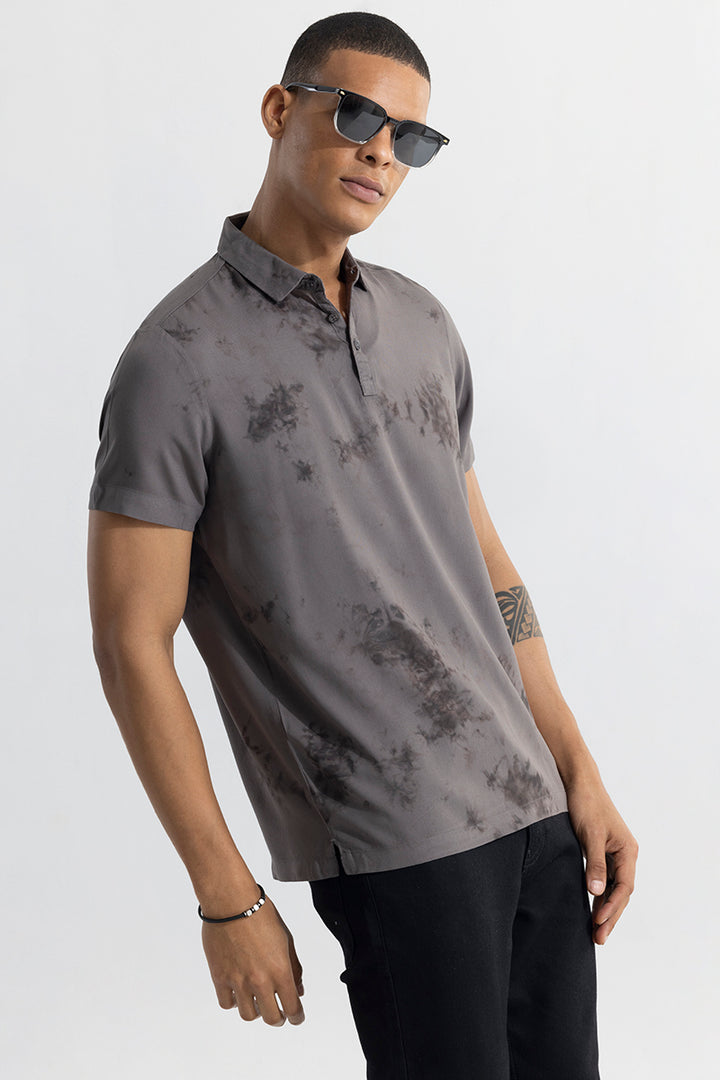 Tidal Dye Iron Grey Polo T-Shirt