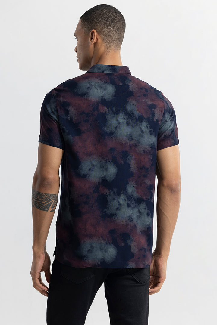 Tidal Dye Navy Polo T-Shirt