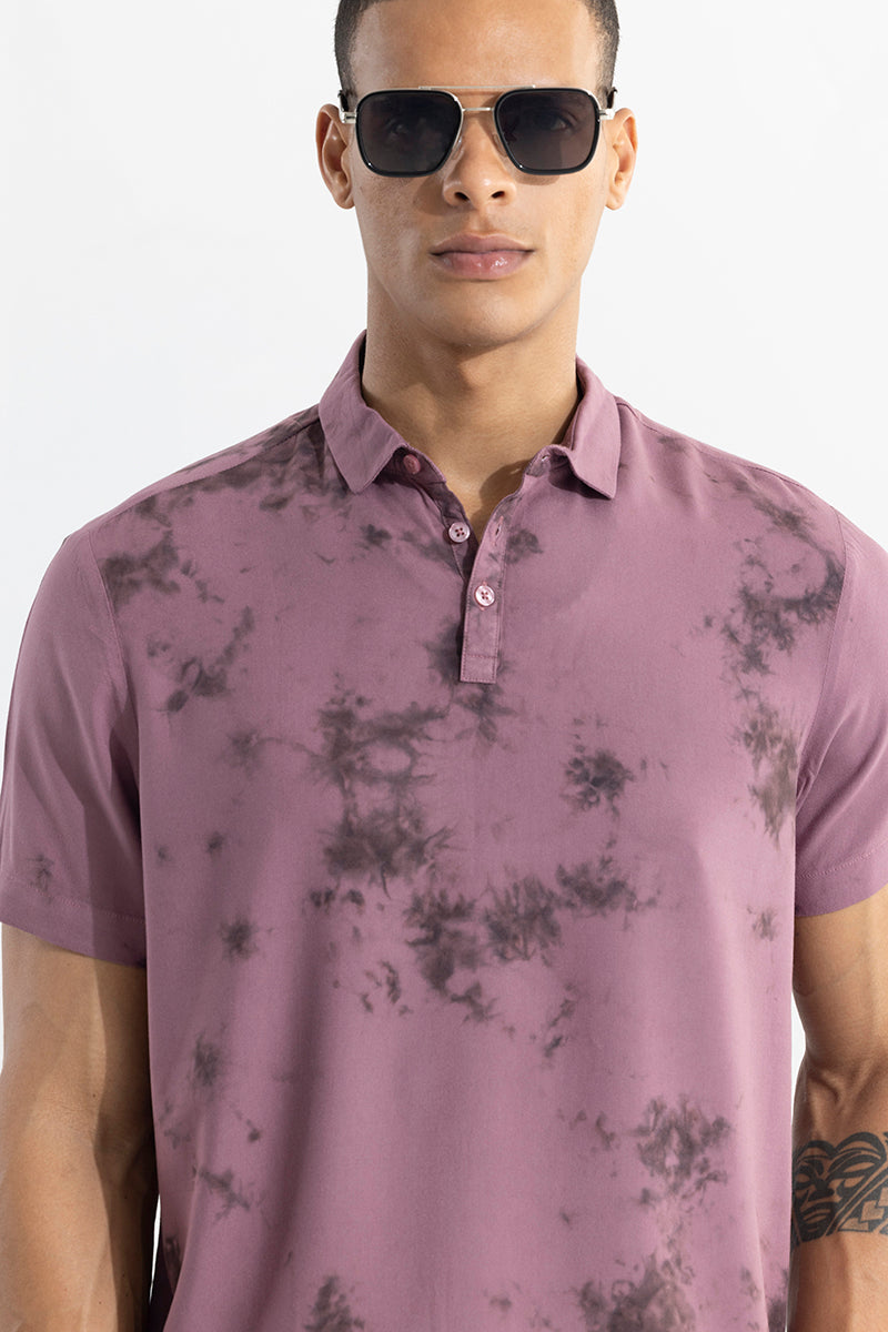 Tidal Dye Mauve Polo T-Shirt