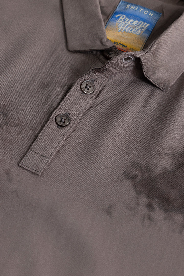 Tidal Dye Mouse Grey Polo T-Shirt