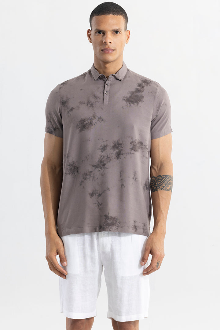 Tidal Dye Mouse Grey Polo T-Shirt