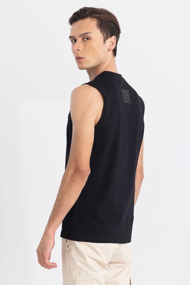 Outsider Black Sleeveless T-Shirt