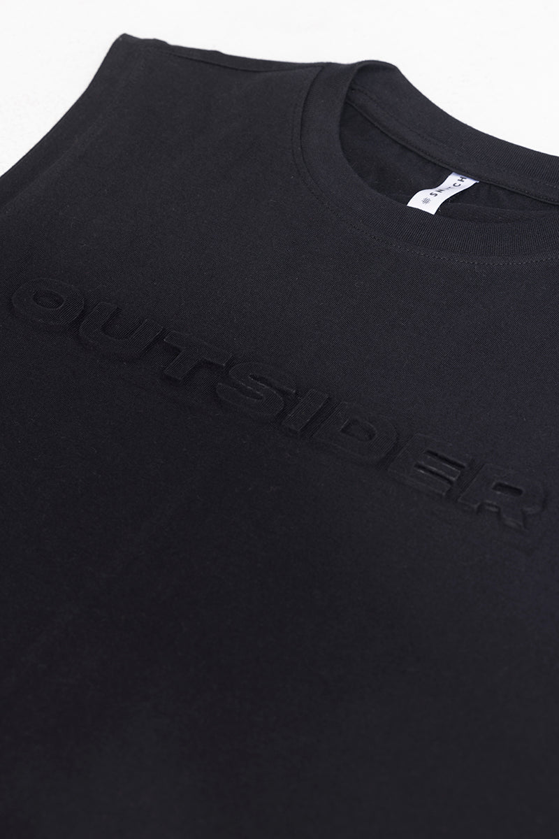 Outsider Black Sleeveless T-Shirt