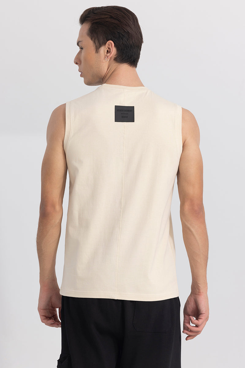 Reckless Beige Sleeveless T-Shirt