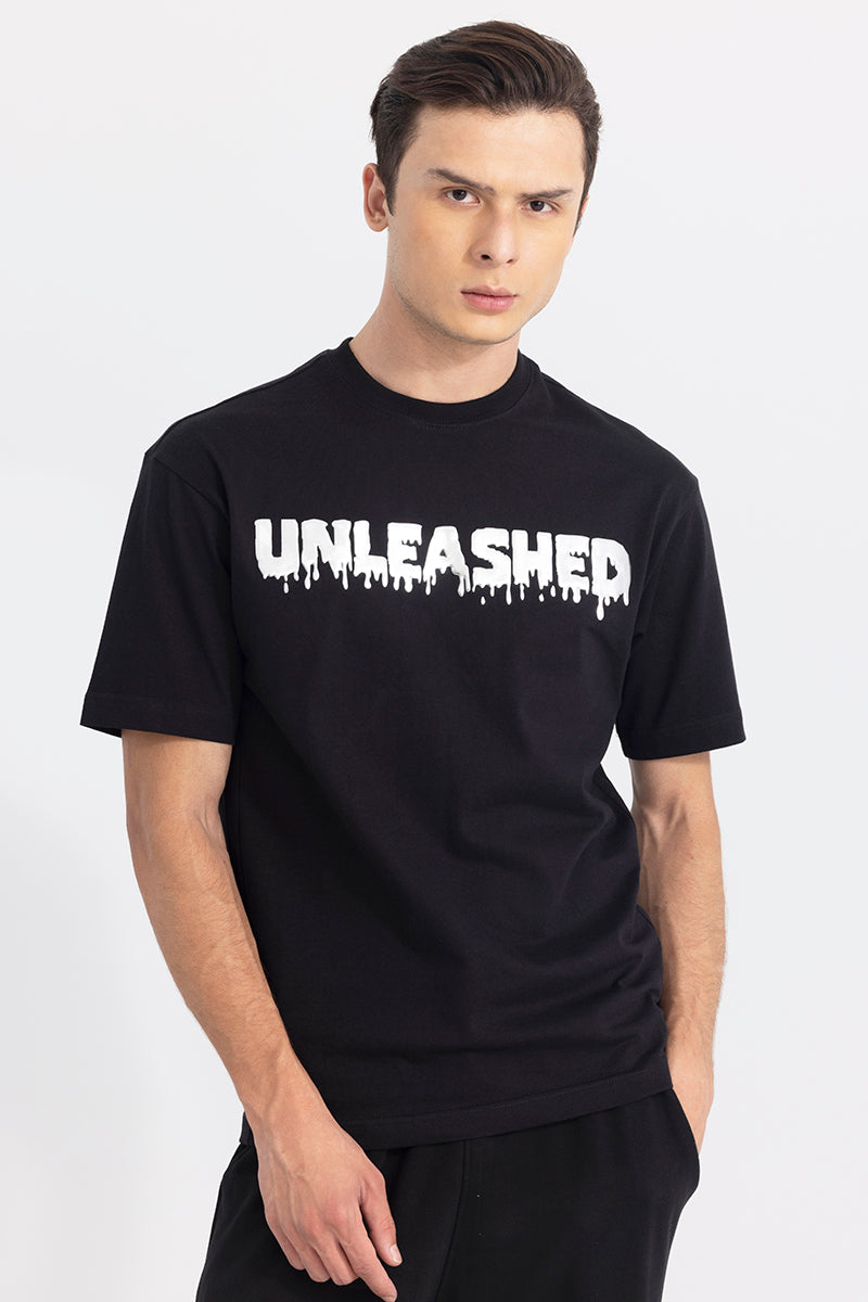 Unleashed Black Korean Styled T-Shirt