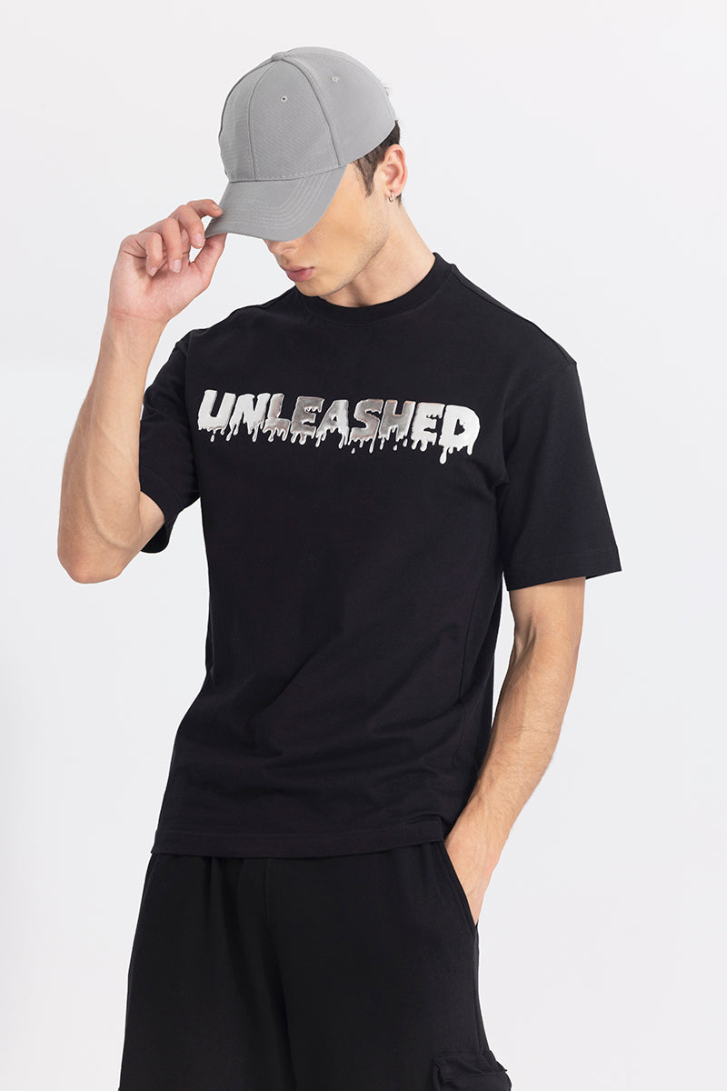 Unleashed Black Korean Styled T-Shirt