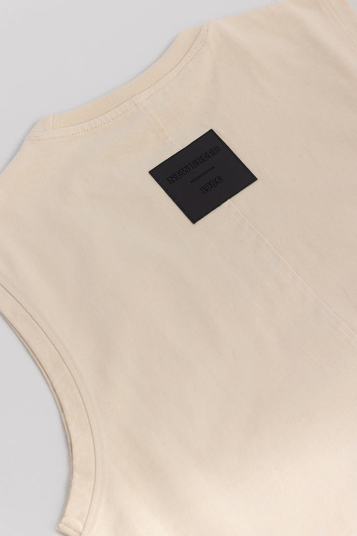 Reckless Beige Sleeveless T-Shirt