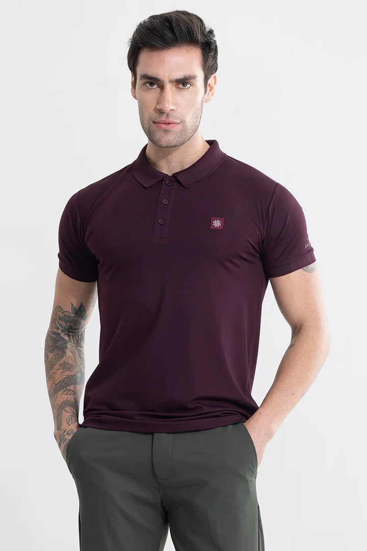 Encap Maroon Polo T-Shirt