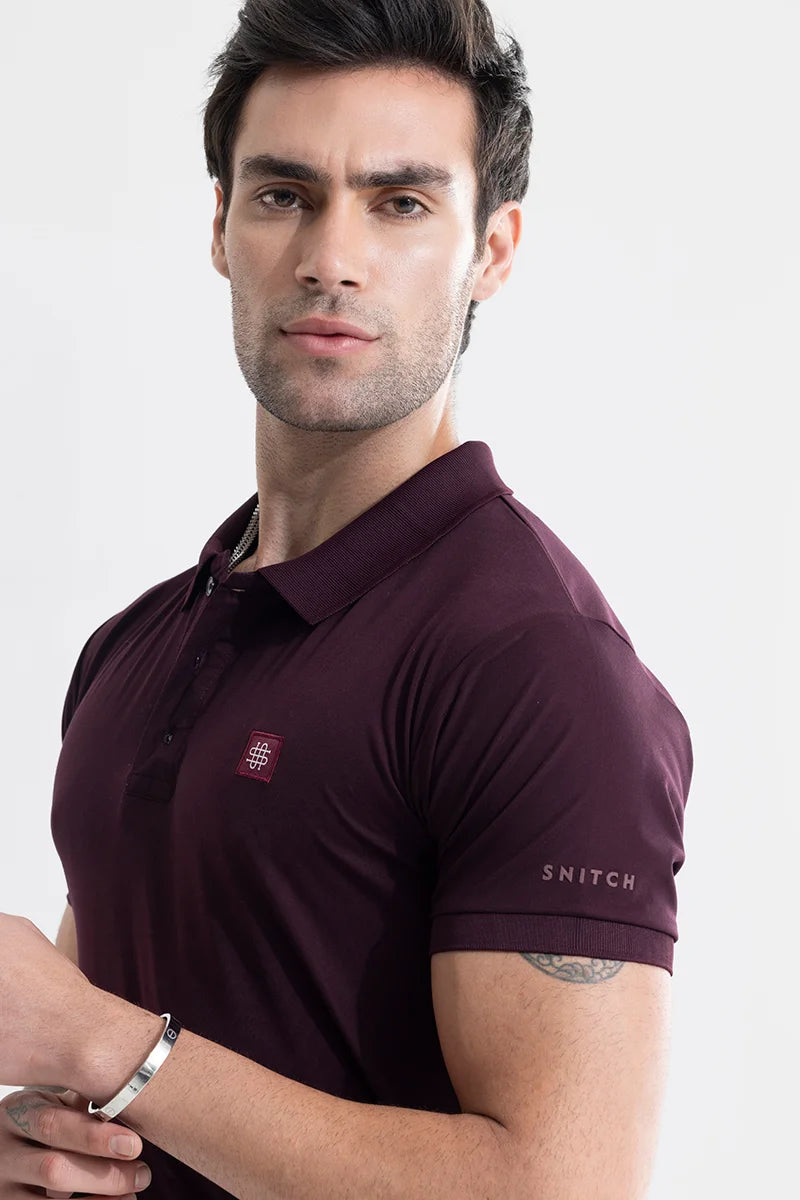 Encap Maroon Polo T-Shirt