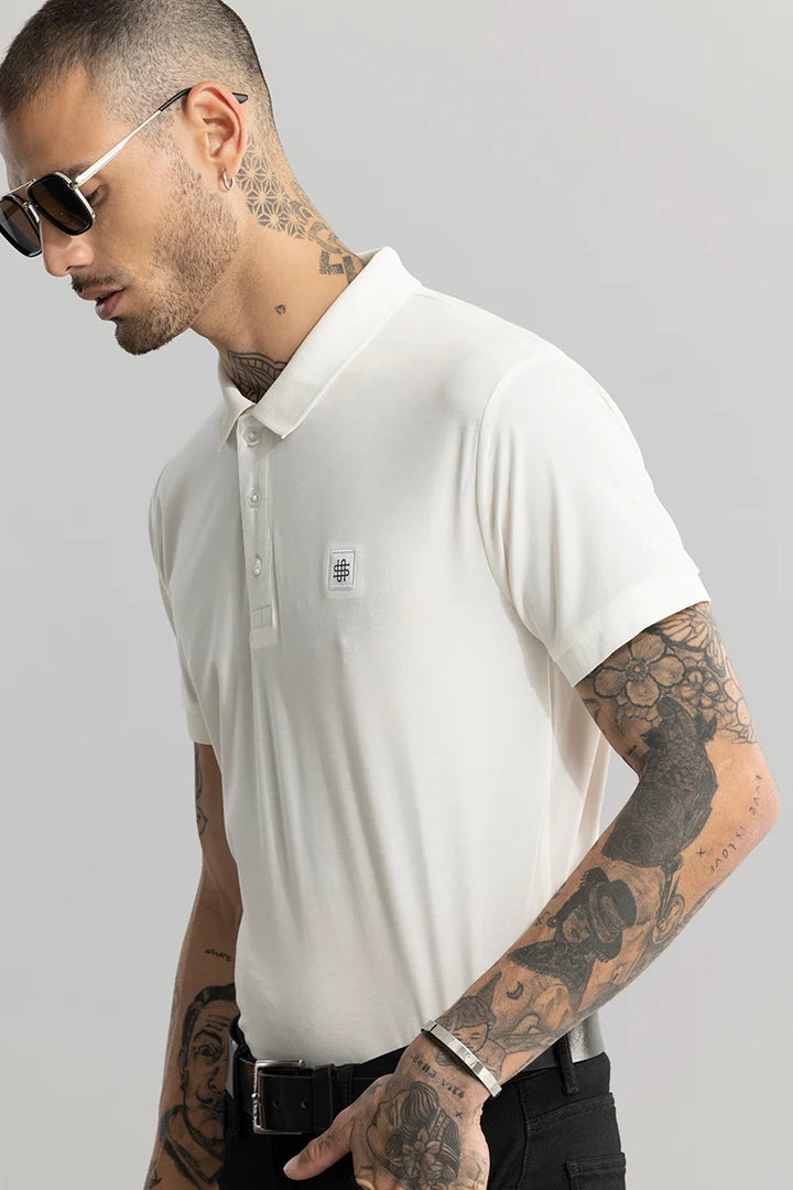 Encap White Polo T-Shirt