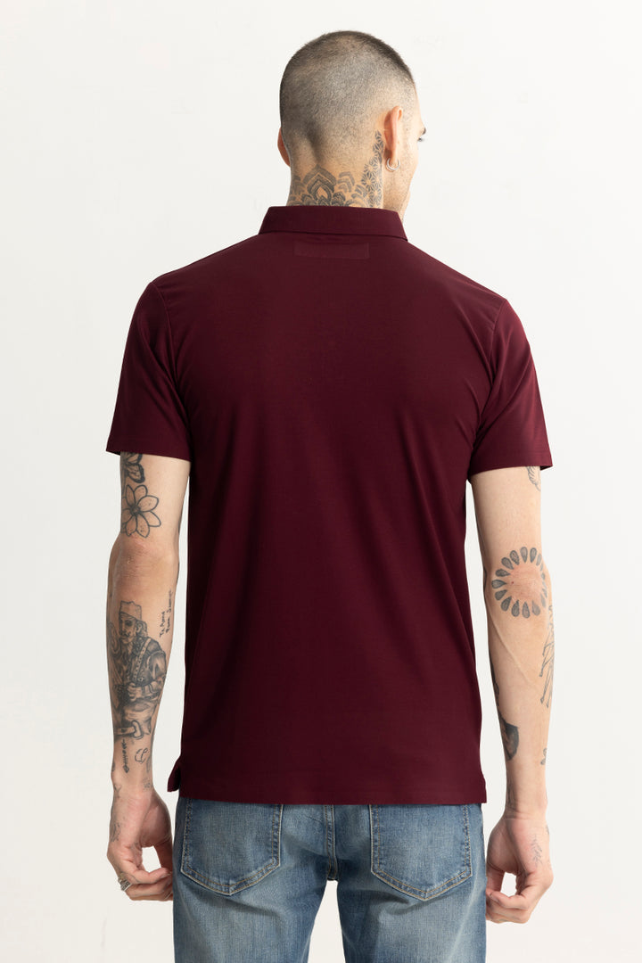 Crevasse Maroon Polo T-Shirt