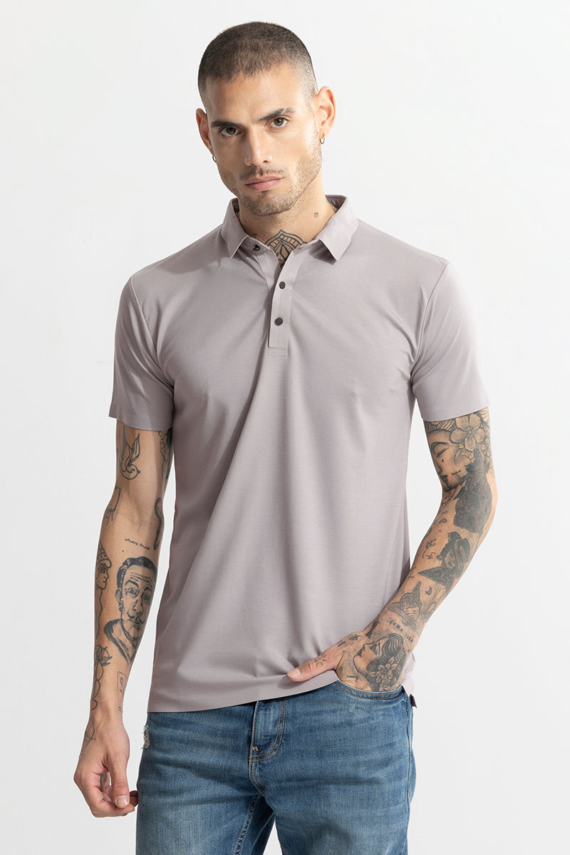 Crevasse Grey Polo T-Shirt