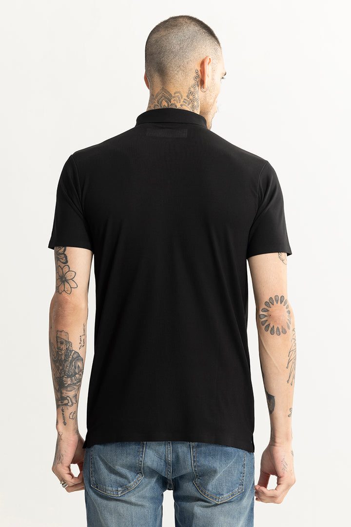 Crevasse Black Polo T-Shirt