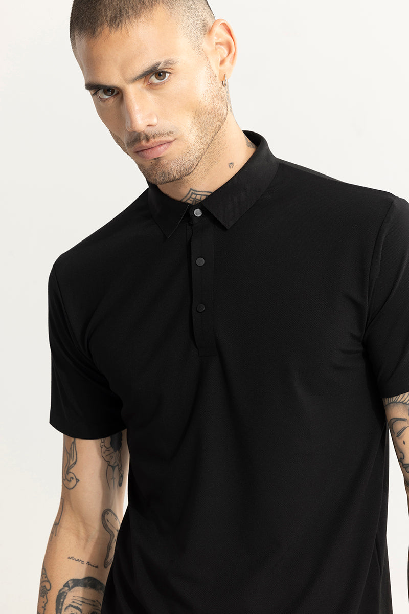 Crevasse Black Polo T-Shirt