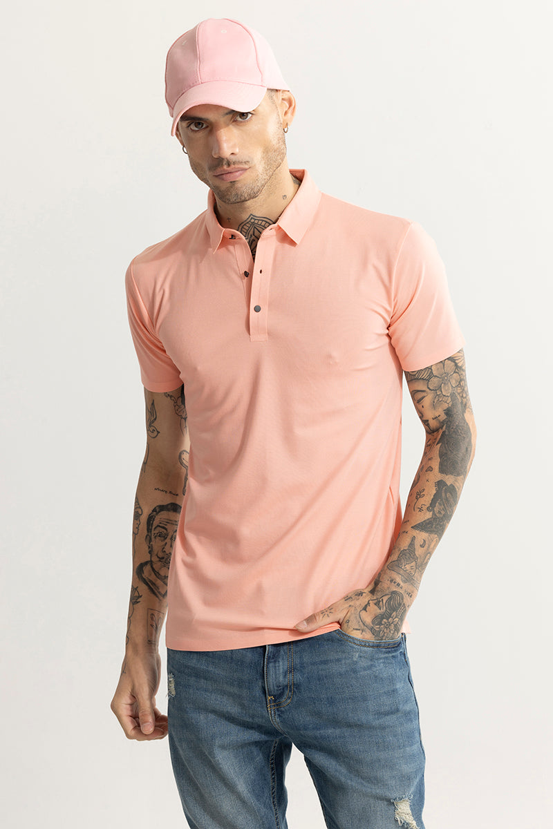 Crevasse Pink Polo T-Shirt