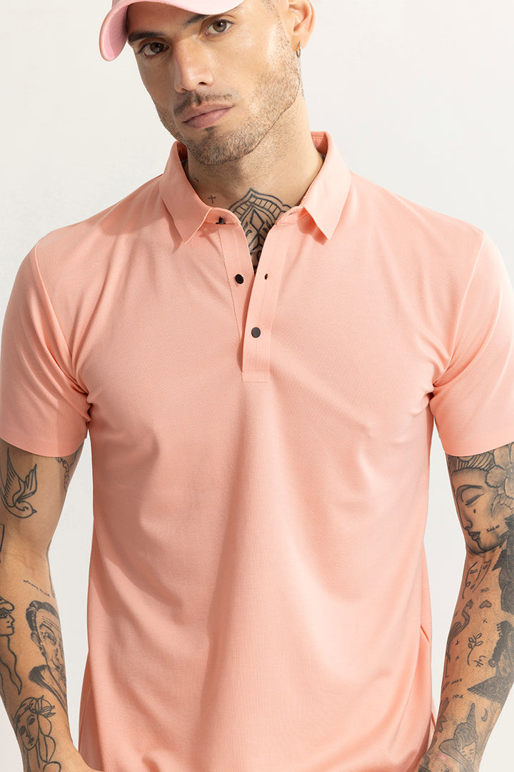 Crevasse Pink Polo T-Shirt