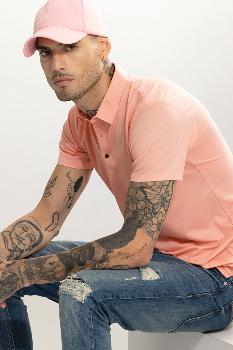 Crevasse Pink Polo T-Shirt