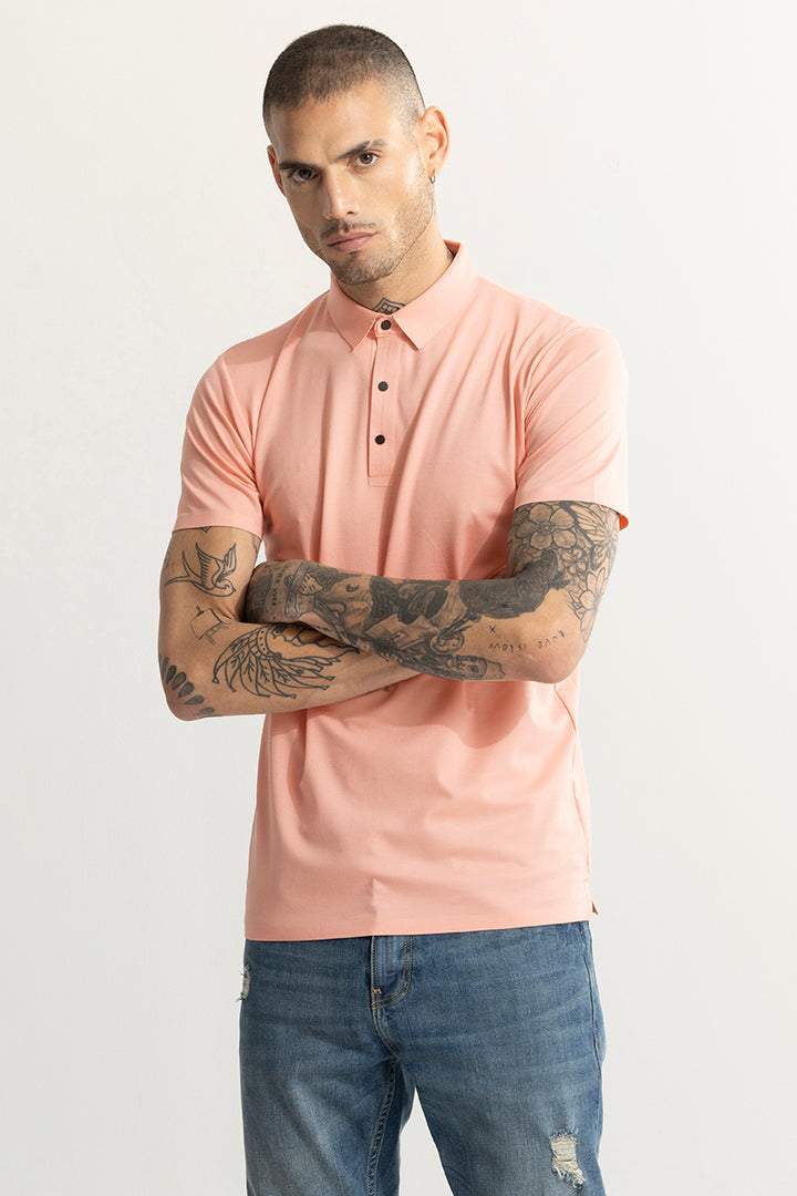 Crevasse Pink Polo T-Shirt