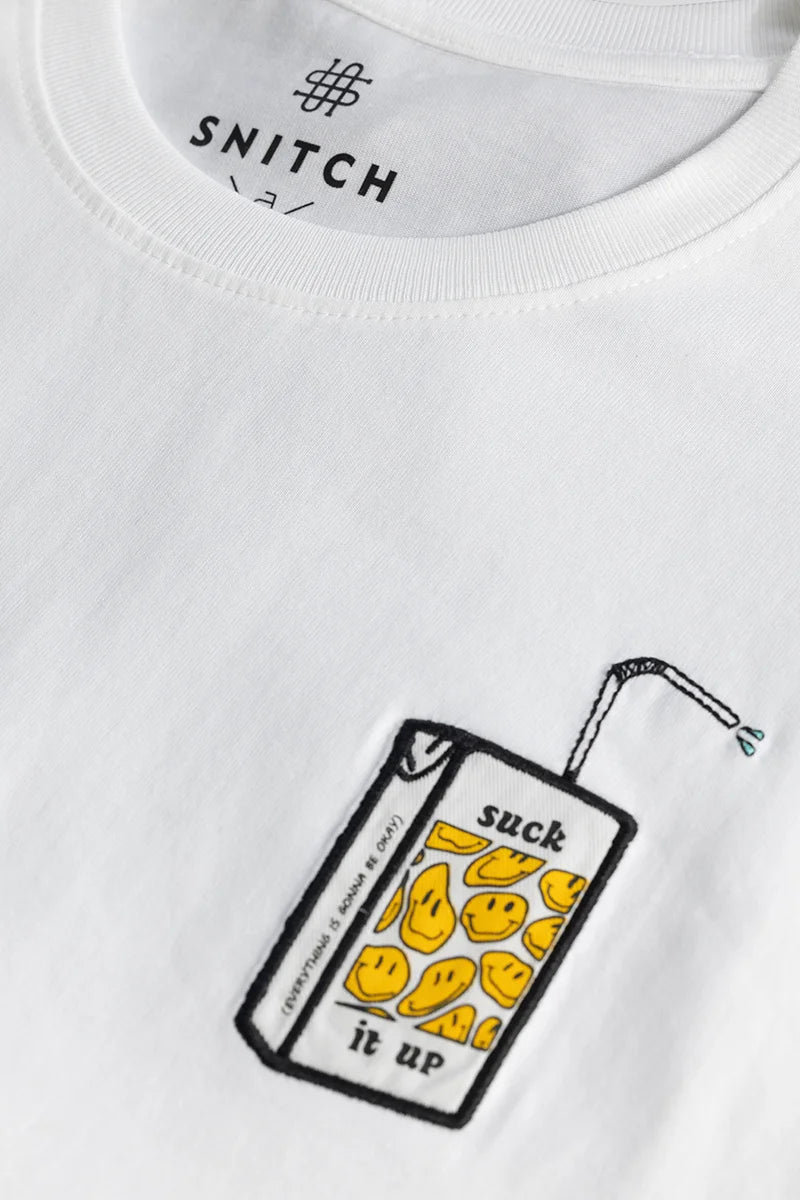 Suck It Up White Oversized T-Shirt