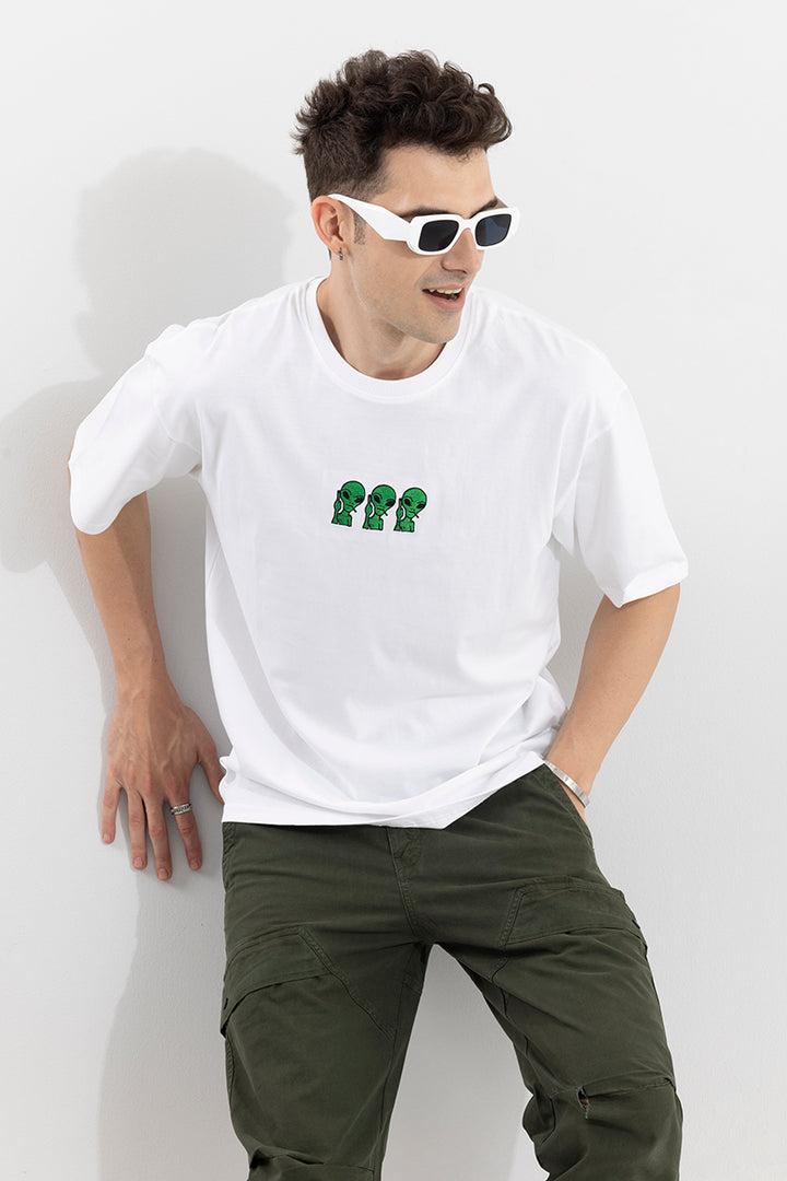 Mind Your Own Vibe White Oversized T-Shirt