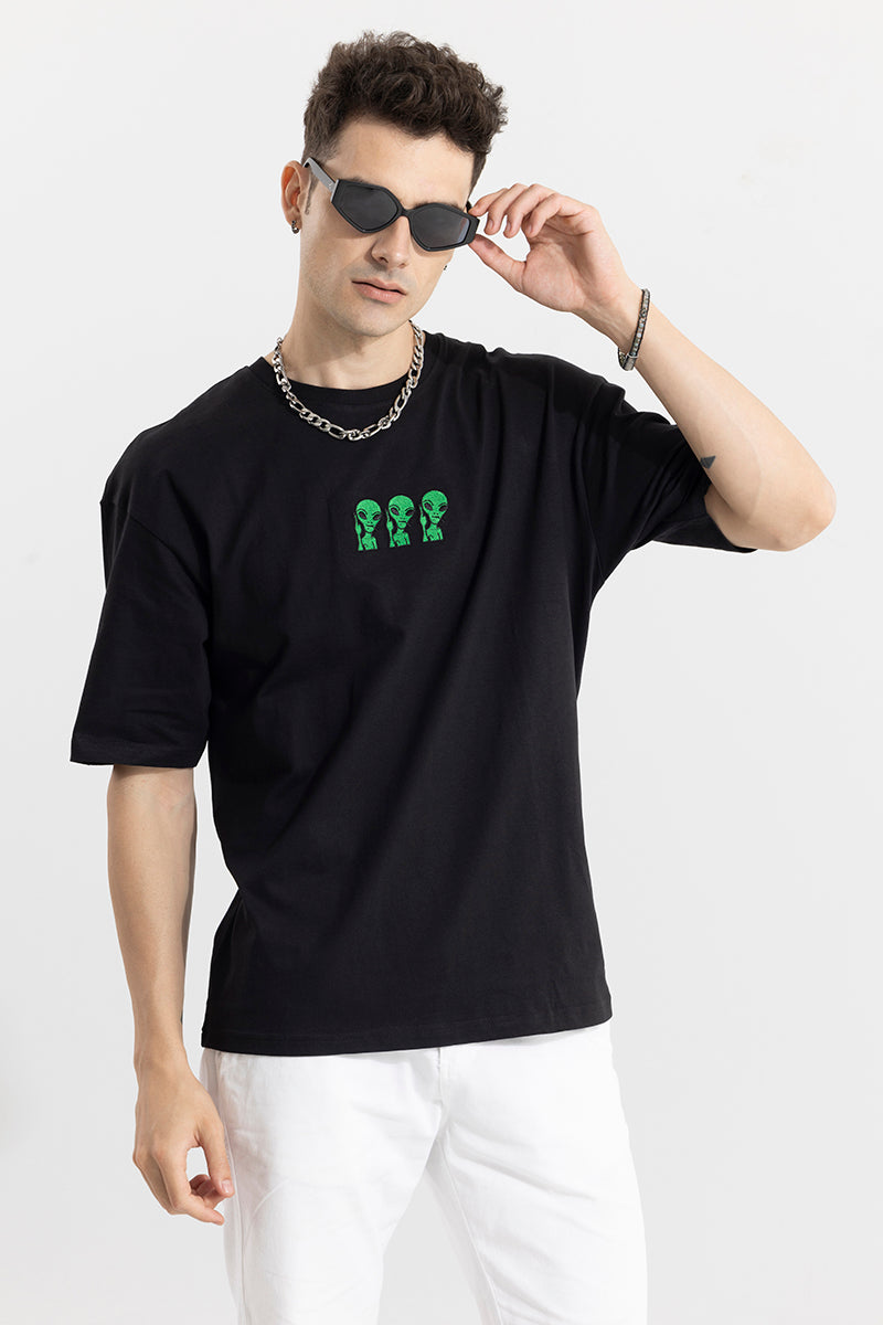 Mind Your Own Vibe Black Oversized T-Shirt