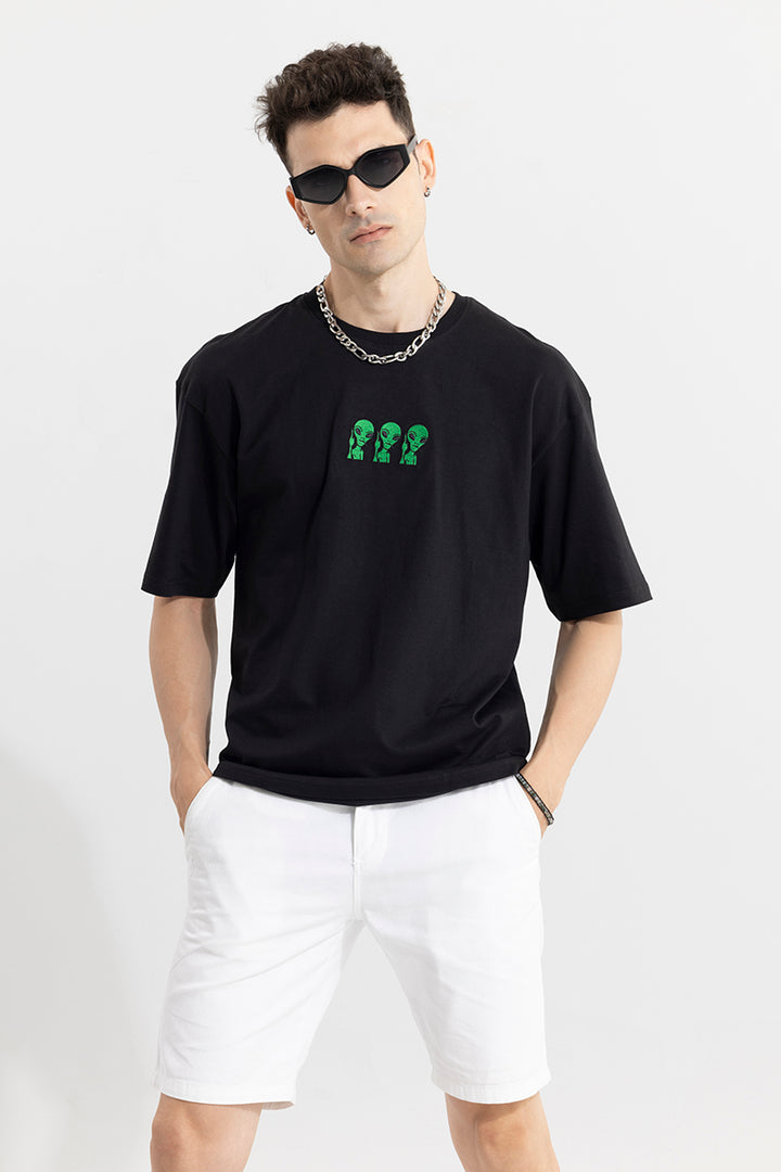 Mind Your Own Vibe Black Oversized T-Shirt