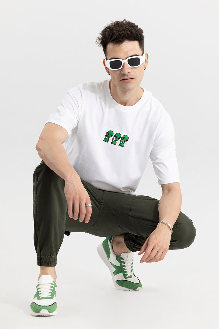 Mind Your Own Vibe White Oversized T-Shirt