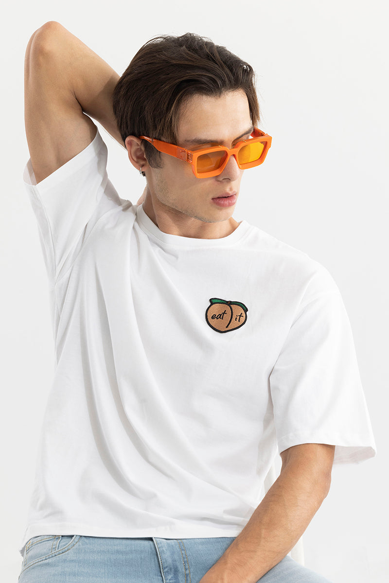 Buy Men's All Eyes On Me White Oversized T-Shirt Online | SNITCH